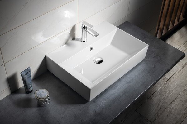 Aqualine Aqualine, Chiuvetă din ceramică 60x42cm, deasupra, 10SF50060