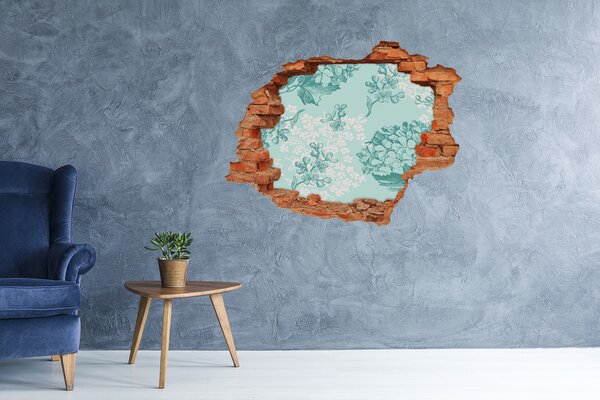 Autocolant de perete gaură 3D Mural floral cu gaură în perete