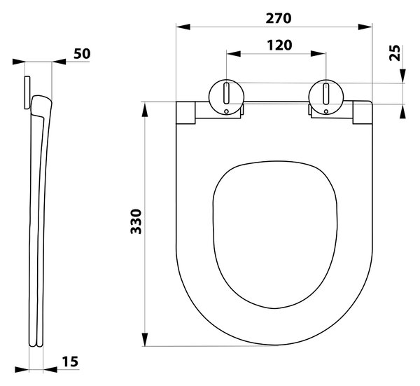 Aqualine Aqualine, scaun WC PETIT, alb, PT005