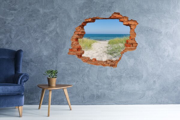 Fototapet 3D gaură în perete Vedere a plajei