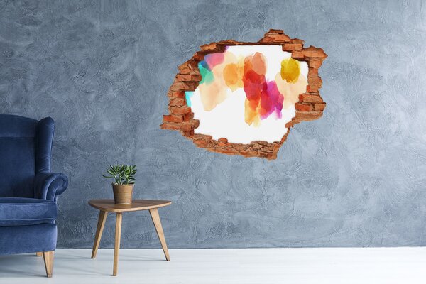 Fototapet 3D gaură în perete Gaură colorată în perete