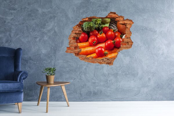 Fototapet 3D gaură în perete Legume proaspete din grădină