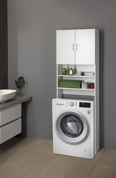 Aqualine Aqualine, dulap SIMPLEX ECO pentru masina de spalat rufe 63x25x190cm, alb, SIME715