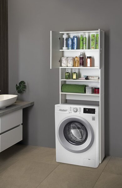 Aqualine Aqualine, dulap SIMPLEX ECO pentru masina de spalat rufe 63x25x190cm, alb, SIME715