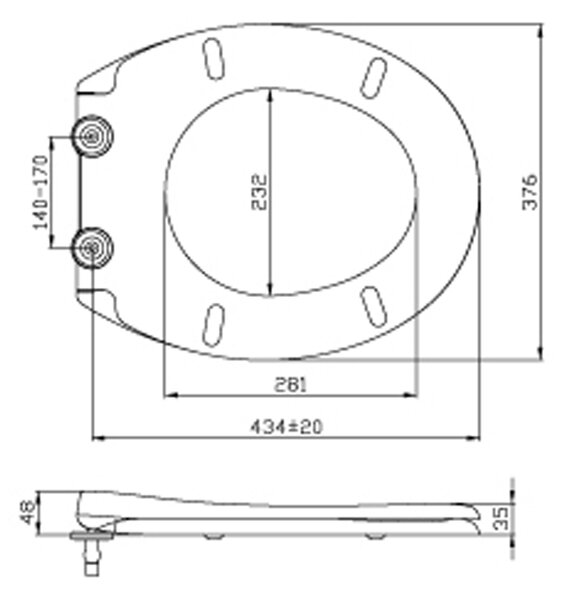 Aqualine Aqualine, scaun WC SOFIA, Soft Close, alb, BS122