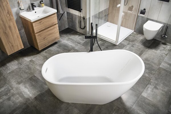 Aqualine Aqualine, cada TISA de sine stătătoare 150x75 cm, albă, E1575