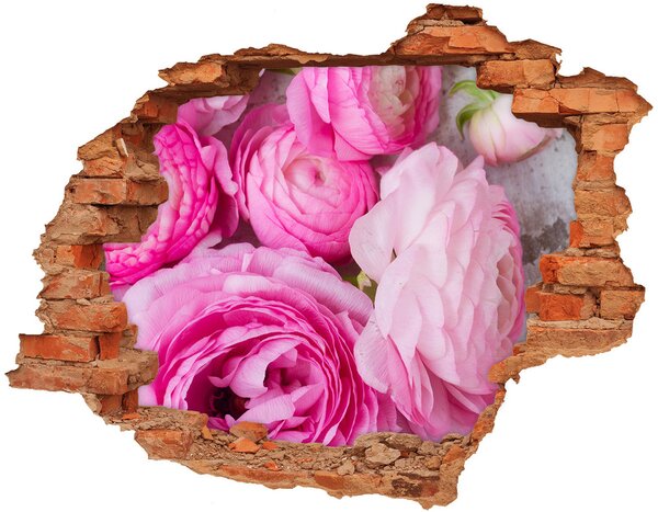 Autocolant de perete gaură 3D Flori într-o gaură în perete