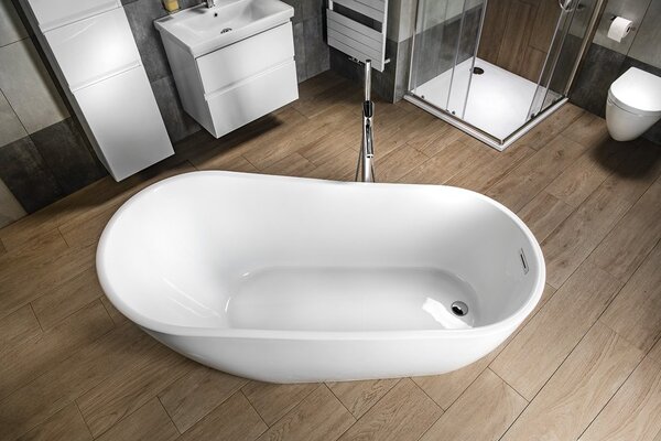 Aqualine Aqualine, cada TISA de sine stătătoare 170x80 cm, albă, E1780