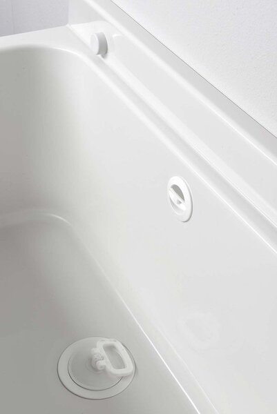 Aqualine Aqualine, Chiuvetă suspendată cu zonă de depozitare 50x34cm, plastic, alb, PI5050