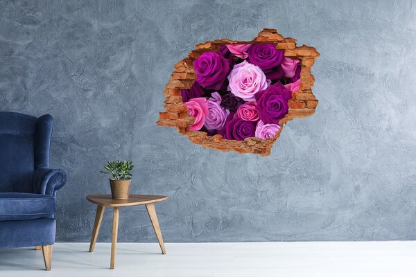 Autocolant gaură 3D Un paradis floral cu o gaură în perete