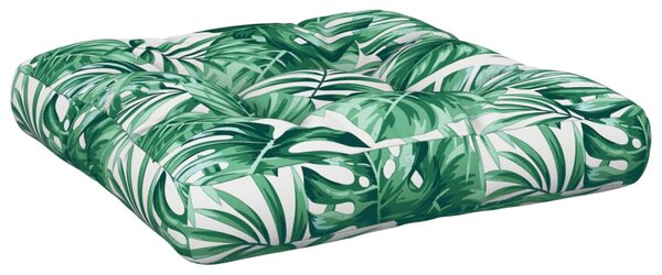 Pernă de paleți, imprimeu frunze, 60x60x12 cm, material textil