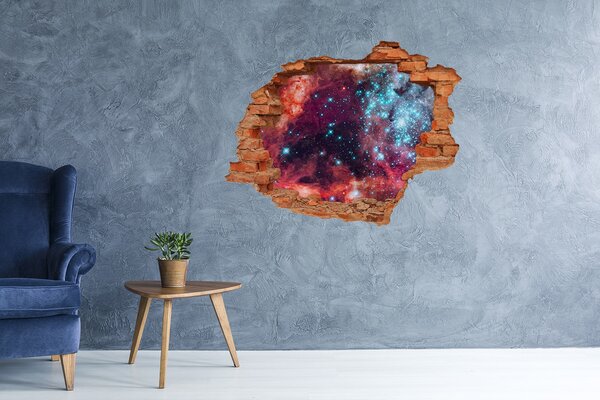 Fototapet 3D gaură în perete Vedere cosmică printr-o gaură în perete