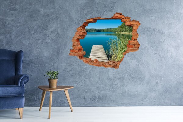 Autocolant 3D gaura cu priveliște Lacul din pădure