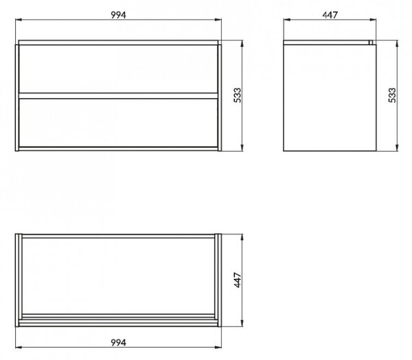 Cersanit - SET B106 dulap Crea + chiuveta Crea 100, Alb, S801-280