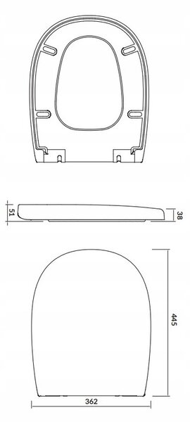 Scaun toaleta Cersanit Arteco duroplast / antibacterian, alb, K667-001