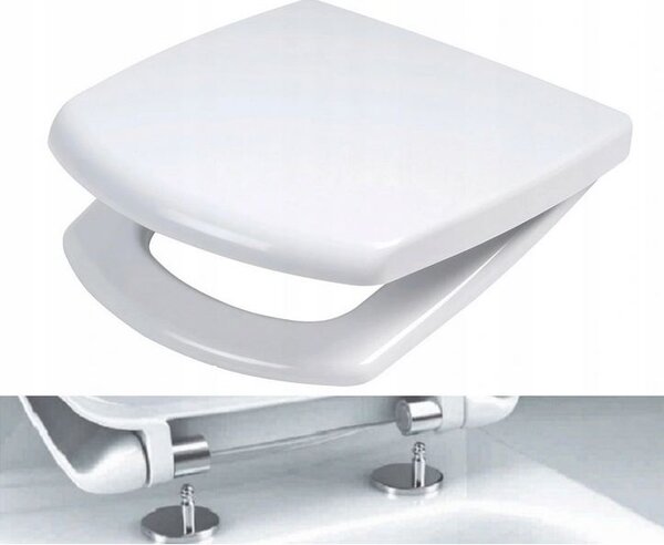 Scaun WC Cersanit Carina cu cadere lenta, alb, K98-0069