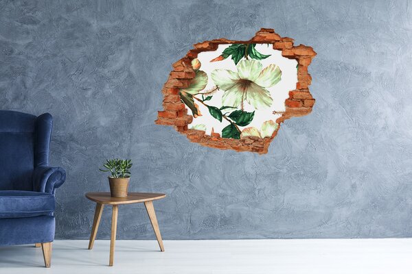Autocolant de perete gaură 3D Pictură murală cu flori printr-o gaură în perete