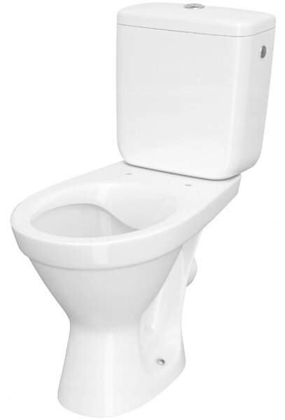 Cersanit Cersania SimpleOn 010 - WC combi 3/6l + scaun cu inchidere lenta din duroplast, deșeuri orizontale, alb, K11-2339