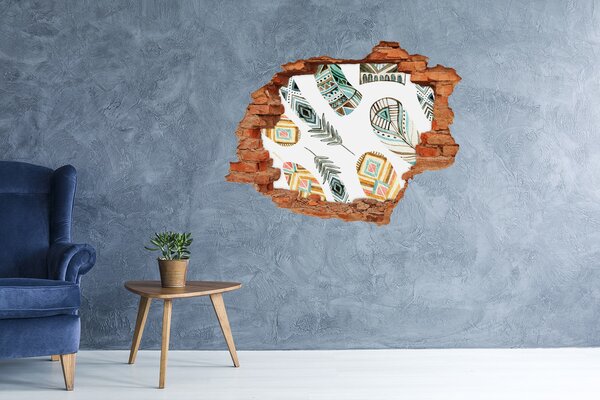 Fototapet un zid spart cu priveliște Design exotic cu gaură în perete