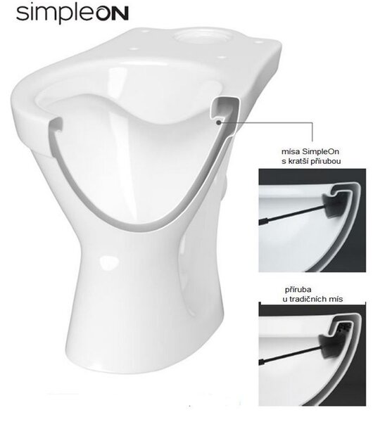 Cersanit Carsania II CleanOn WC combi + scaun cu cădere lentă, deșeuri spate, 3/6l, K11-2340
