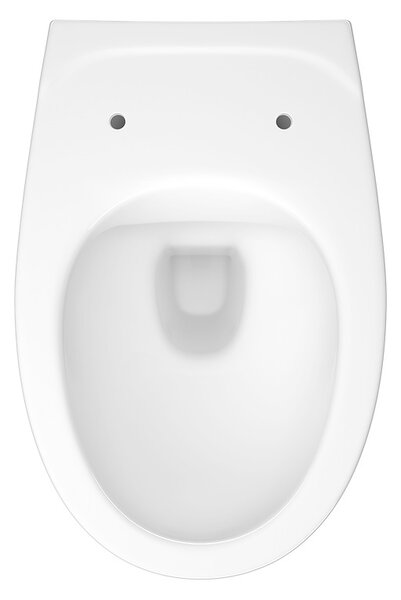Cersanit Cersania SimpleOn, vas WC montat pe perete 52,5x36x37,5 cm + scaun din polipropilenă cu închidere lentă, deșeuri orizontale, alb, S701-557