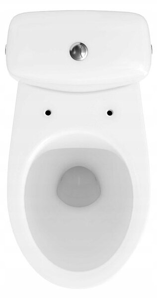 Cersanit Cersania SimpleOn 010 - WC combi 3/6l + Scaun subțire cu închidere lentă din duroplast, deșeuri orizontale, alb, K11-2338