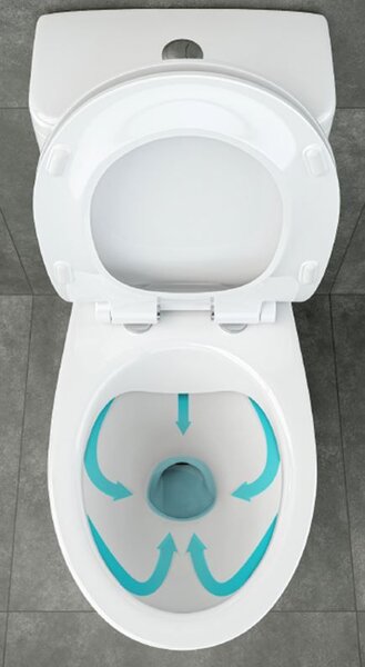 Cersanit Carsania II CleanOn WC combi + scaun cu cădere lentă, deșeuri spate, 3/6l, K11-2340