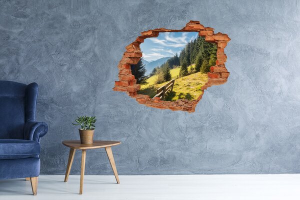 Autocolant gaură 3D Vedere a văii montane