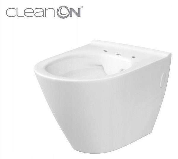 Cersanit City Oval CleaOn, vas WC montat pe perete fără scaun, alb, K35-025