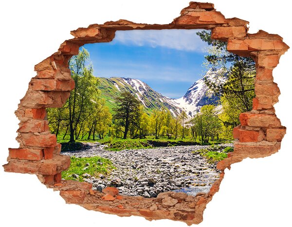 Autocolant 3D gaura cu priveliște Peisaj montan cu un râu