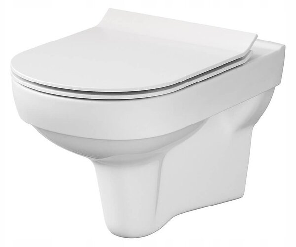 Cersanit City CleanOn, vas suspendat + scaun toaleta antibacterian duroplast, alb, K701-143