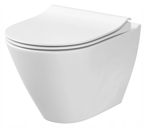 Cersanit City Oval CleaOn, vas WC montat pe perete fără scaun, alb, K35-025