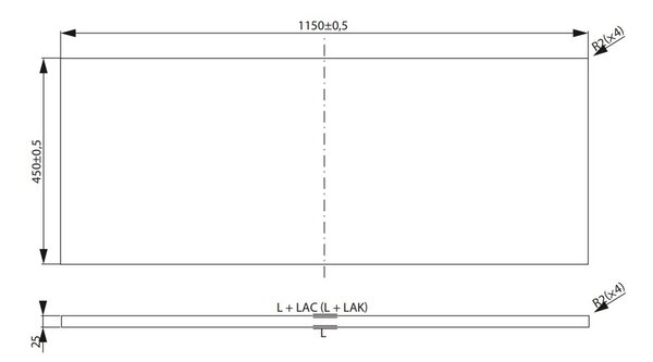 Cersanit City, blat 115x45x2,5 cm, alb lucios, S584-041