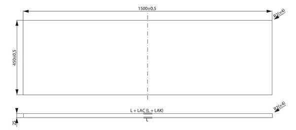 Cersanit City, blat 150x45x2,5 cm, stejar, S599-0157