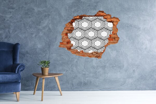Fototapet 3D gaură în perete Model geometric pe perete