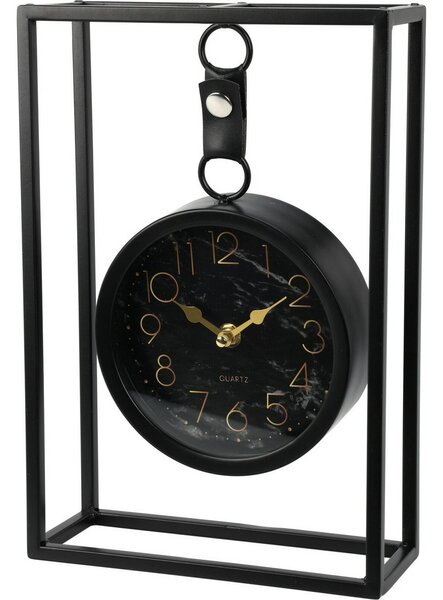 Ceas de masă din metal Alamino negru, 20 x 7,5 x 30 cm