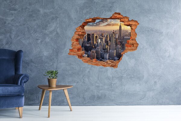 Autocolant 3D gaura cu priveliște Vedere a orașului New York