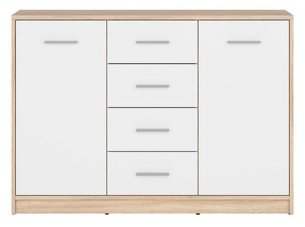 Comoda sonoma/alb NEPO PLUS, 118,5X34X84 CM