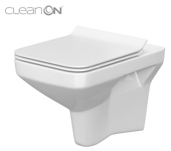 Cersanit Como Clean On, vas de toaletă montat pe perete fără scaun, alb, K32-020