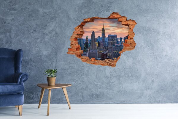 Fototapet un zid spart cu priveliște Vedere a orașului New York