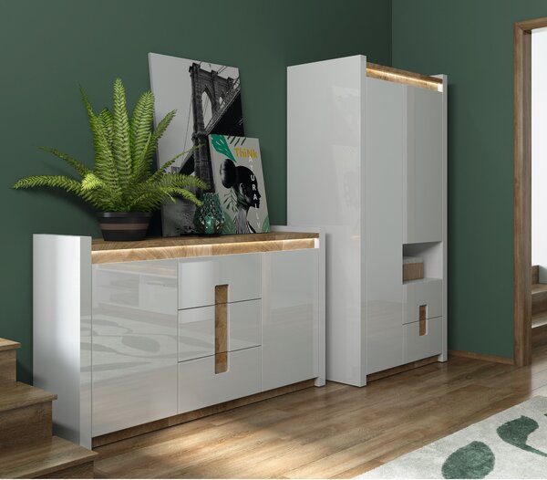 Dulap in dormitor alb Alameda, 102X60X201 cm