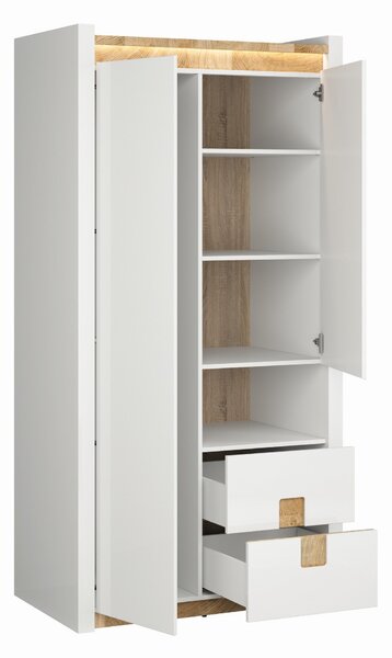 Dulap in dormitor alb Alameda, 102X60X201 cm
