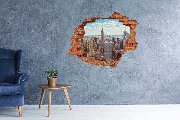Fototapet un zid spart cu priveliște Vedere a orașului New York