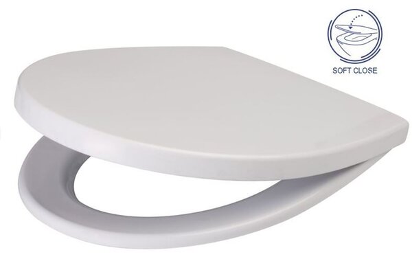 Scaun WC Cersanit Delfi cu cadere lenta, alb, K98-0073
