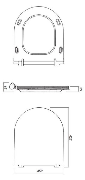 Cersanit Crea scaun WC oval duroplast / antibacterian, alb, K98-0177