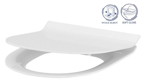 Cersanit Crea scaun WC oval duroplast / antibacterian, alb, K98-0177