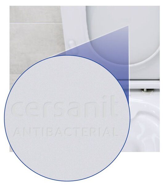 Scaun toaleta Cersanit Crea patrat duroplast / antibacterian, alb, K98-0178
