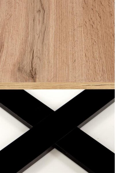Masuta cafea Cross, stejar wotan/negru, 67x67x50 cm