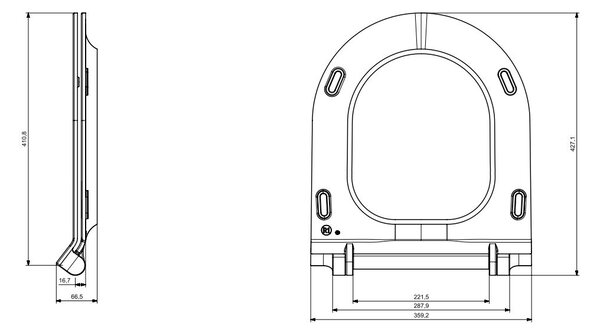Cersanit Crea scaun WC oval duroplast / antibacterian, alb, K98-0177