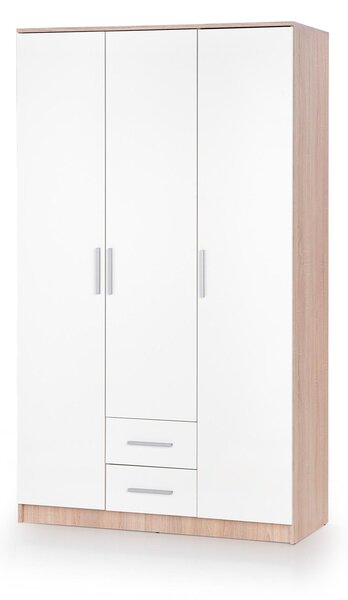 Dulap LIMA S-3, alb/sonoma, 120x52x205 cm